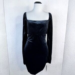 NEW Wild Fable Size LARGE Dress Women's Long Sleeve Velour Ruched Bodycon